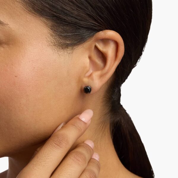 Black Diamond Stud Earrings in Black Rhodium-Plated 14K White Gold (3 Ct. Tw.) - Image 3