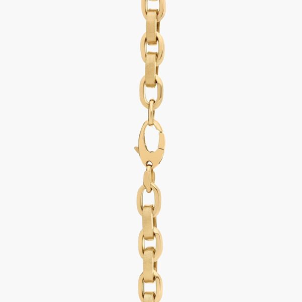 18.5" Textured Oval Link Necklace in 14K Yellow Gold - Image 5