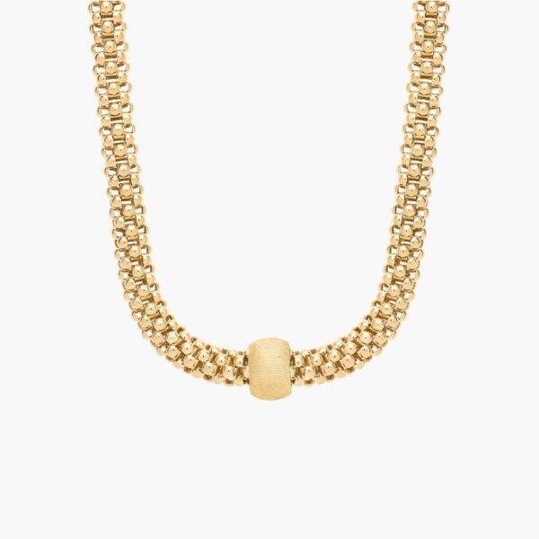 18" Popcorn Chain Textured Bead Necklace in 14K Yellow Gold - Image 3
