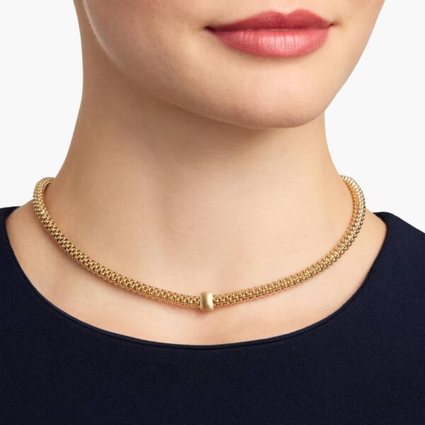 18" Popcorn Chain Textured Bead Necklace in 14K Yellow Gold