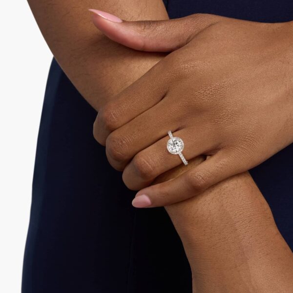 Blue Nile Studio Heiress Halo Diamond Engagement Ring in 14K White Gold - Image 3